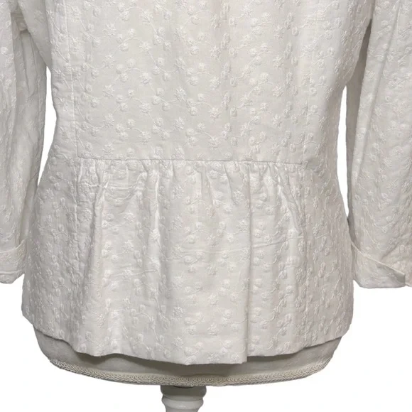 VINTAGE STYLE & CO. Jacket Blazer Ruched details White Floral Size 16 Like new - Picture 9 of 12